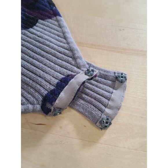 Free People Floral Knit Square Neckline Fairy Whimsygoth Bodysuit - Picture 7 of 9